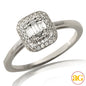 14KW 0.35CTW BAGUETTE DIAMOND BRIDAL RING WITH DOU