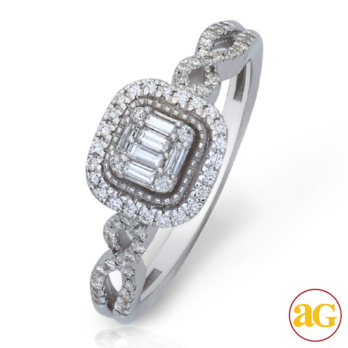 14KW 0.35CTW BAGUETTE DIAMOND BRIDAL RING - SQUARE