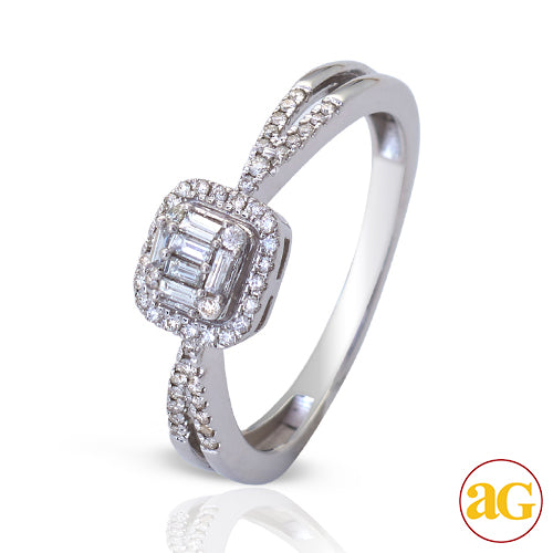 14KW 0.30CTW BAGUETTE DIAMOND BRIDAL RING - SQUARE