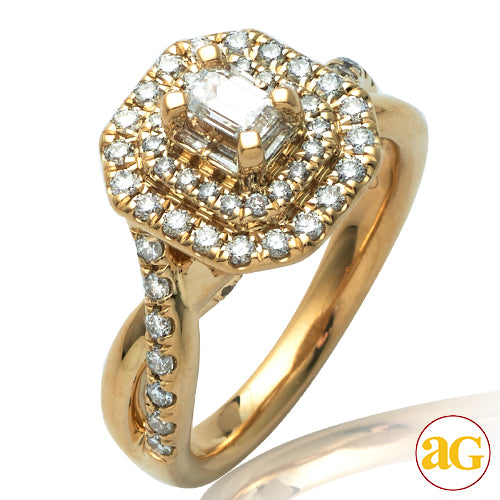 14KY 1.00CTW BAGUETTE DIAMOND BRIDAL RING -TWISTED
