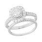 14KW 1.00CTW DIAMOND HALO BRIDAL SET