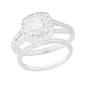 14KW 1.00CTW DIAMOND HALO BRIDAL SET [0.25CT CTR]