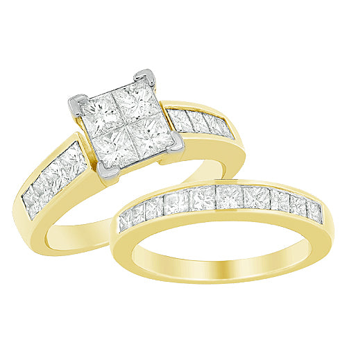 14KY 2.00CTW FANCY BRIDAL SET