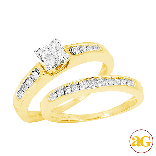 10KY 0.50CTW DIAMOND FANCY BRIDAL SET
