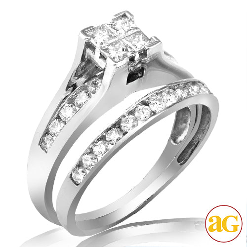 10KW 1.00CTW QUAD HEAD BRIDGE RING BRIDAL SET