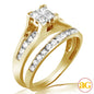 10KY 1.00CTW QUAD HEAD BRIDGE RING BRIDAL SET