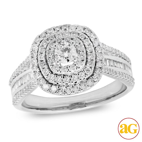 14KW 1.00CTW DIAMOND BRIDAL RING WITH TRIPLE HALO