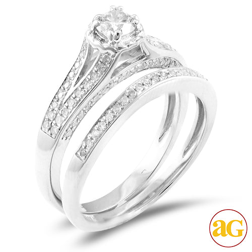 14KW 0.75CTW DIAMOND BRIDAL SET [0.32CT CTR]
