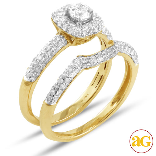 14KY 0.85CTW DIAMOND BRIDAL SET [0.26CT CTR]
