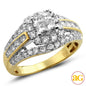 14KY 1.50CTW PC DIAMOND QUAD HEAD BRIDAL RING WITH