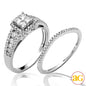 14KW 1.05CTW DIAMOND QUAD HEAD BRIDAL SET WITH