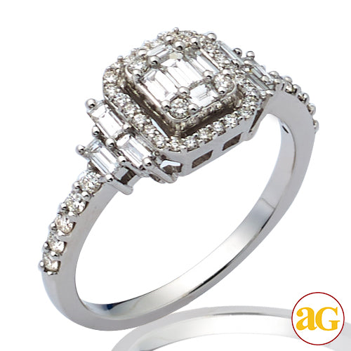 14KW 0.75CTW BAGUETTE DIAMOND BRIDAL RING