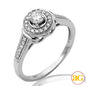 14KW 0.35CTW DIAMOND BRIDAL RING WITH ROUND HALO [