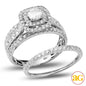 14KW 1.65CTW DIAMOND BRIDAL SET WITH DOUBLE SQUARE