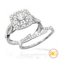 14KW 1.00CTW DIAMOND BRIDAL SET - DOUBLE SQUARE HA