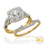 14KY 1.00CTW DIAMOND BRIDAL SET - DOUBLE SQUARE HA