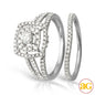 14KW 1.00CTW DIAMOND BRIDAL SET - DOUBLE SQUARE HA