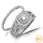 14KW 1.00CTW DIAMOND BRIDAL SET - DOUBLE SQUARE HA