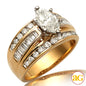 14KY 1.90CTW DIAMOND BRIDAL RING [0.90CT MQ - D SI