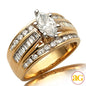 14KY 1.97CTW DIAMOND BRIDAL RING [0.97CT MQ - E SI