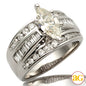 14KW 2.03CTW DIAMOND BRIDAL RING [1.03CT MQ - J SI