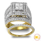 14KY 3.00CTW PC DIAMOND QUAD HEAD BRIDAL SET - 2 R