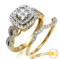 14KY 1.00CTW PC DIAMOND QUAD HEAD BRIDAL SET
