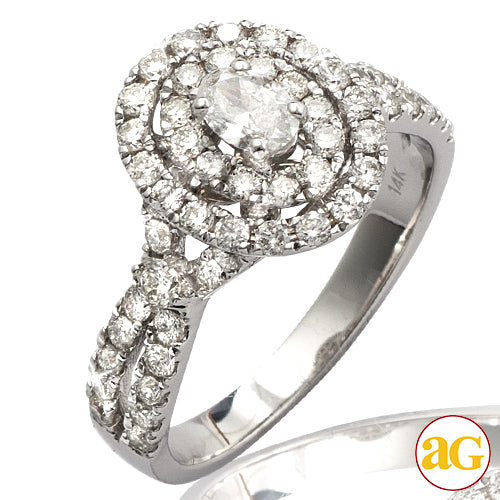 14KW 1.20CTW OVAL DIAMOND BRIDAL RING [0.20CT OV]