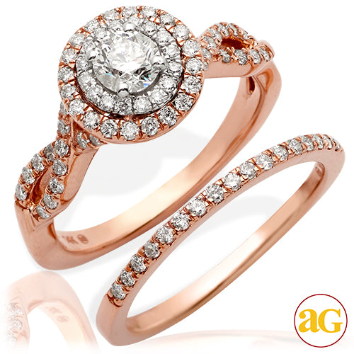 14KR 1.05CTW DIAMOND BRIDAL SET - DOUBLE ROUND