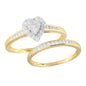 10KY 0.50CTW DIAMOND HEART SHAPED BRIDAL SET