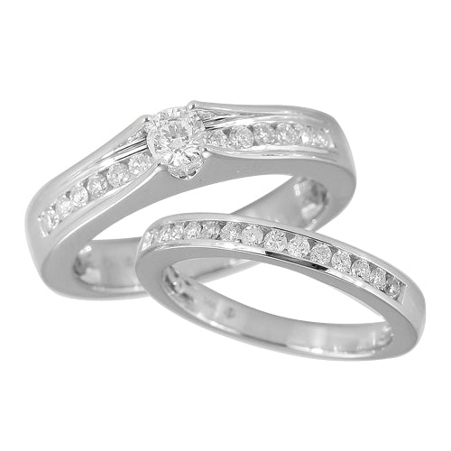 14KW 0.75CTW DIAMOND BRIDAL SET