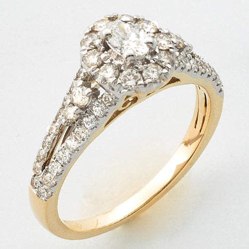 14KY 1.00CTW DIAMOND OVAL SHAPE BRIDAL