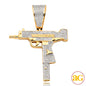 10KY 0.75CTW DIAMOND 'UZI' GUN PENDANT