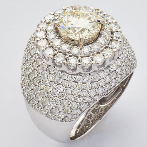 14KW 9.43CTW DIAMOND MENS SEMI MOUNT RING