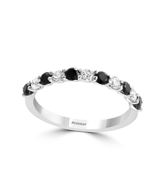 EFFY 14K WHITE GOLD DIAMOND,BLACK DIAMOND, RING