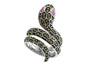 EFFY 14K WHITE GOLD ESPRESSO DIAMOND,NATURAL RUBY RING