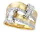 EFFY 14K WHITE and YELLOW GOLD DIAMOND RING