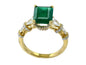 EFFY 14K YELLOW GOLD DIAMOND,NATURAL EMERALD RING