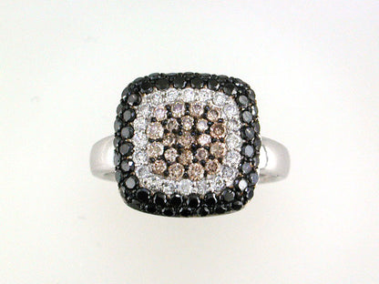 EFFY 14K WHITE GOLD DIAMOND,BLACK DIAMOND,ESPRESSO DIAMOND, RING