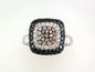 EFFY 14K WHITE GOLD DIAMOND,BLACK DIAMOND,ESPRESSO DIAMOND, RING