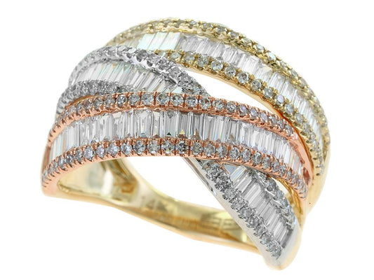 EFFY 14K WHT/YEL/PNK DIAMOND RING