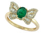 EFFY 14K YELLOW GOLD DIAMOND,NATURAL EMERALD RING