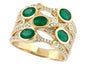 EFFY 14K YELLOW GOLD DIAMOND,NATURAL EMERALD RING