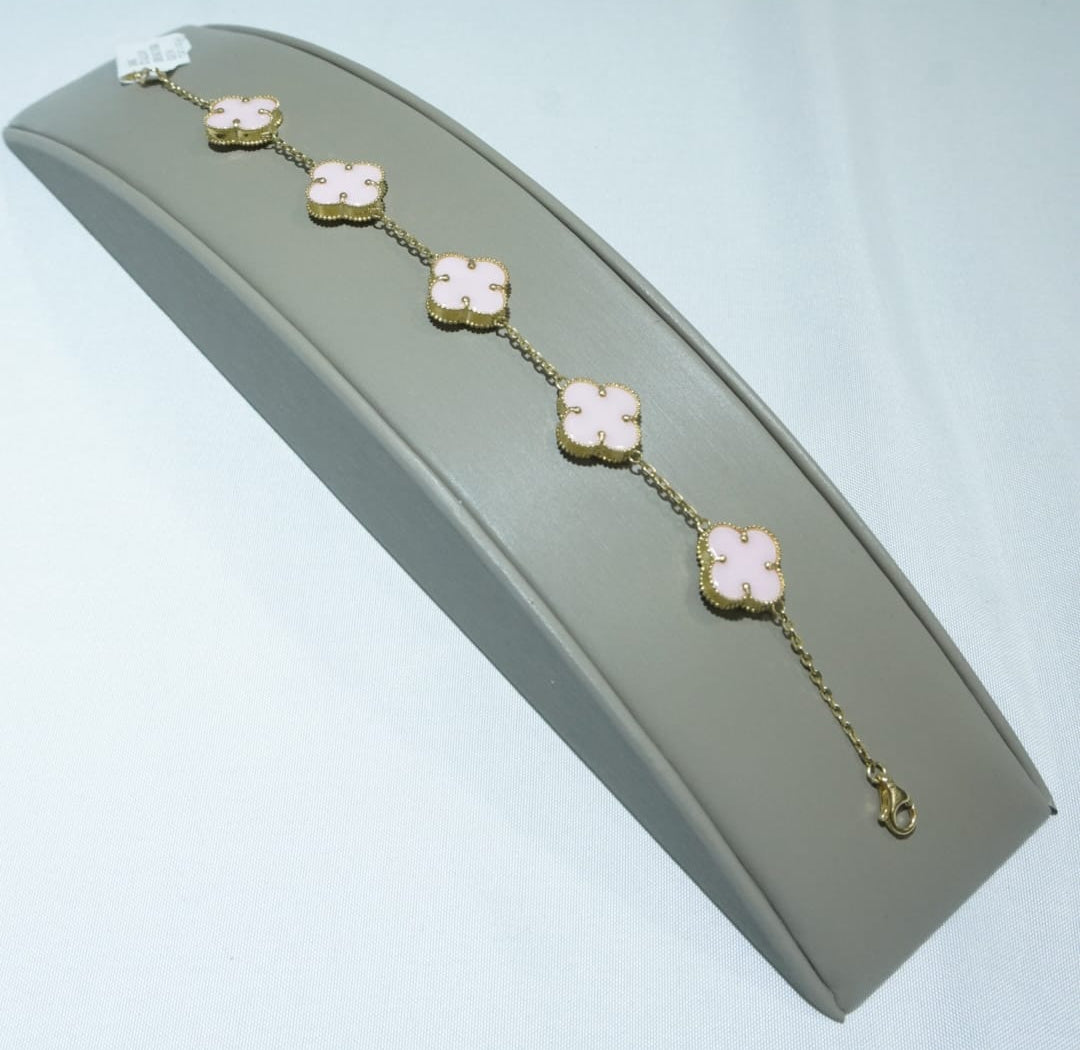 10k yellow gold -Pink Mother of Pearl