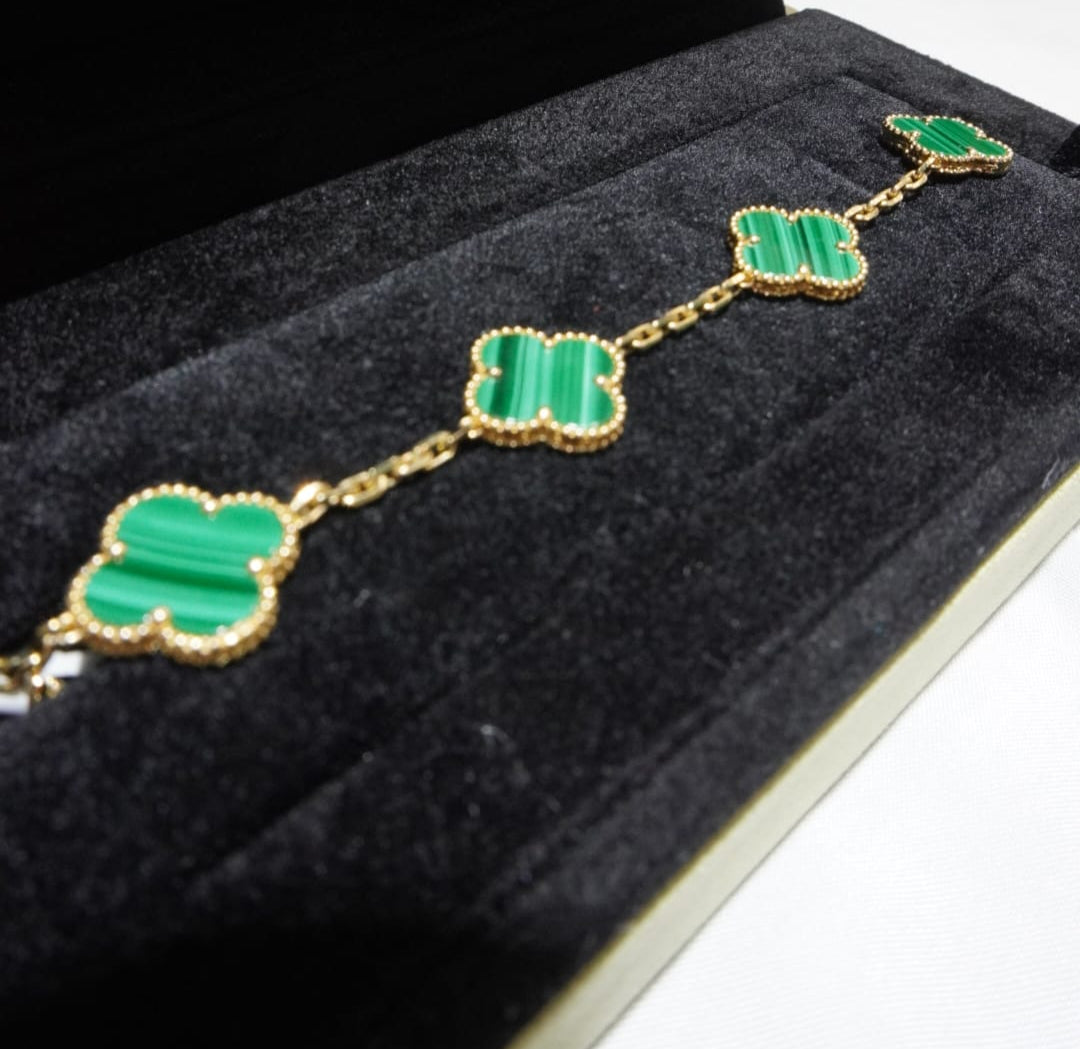 18k Yellow Gold Pre Owned - Malachite Bracelet