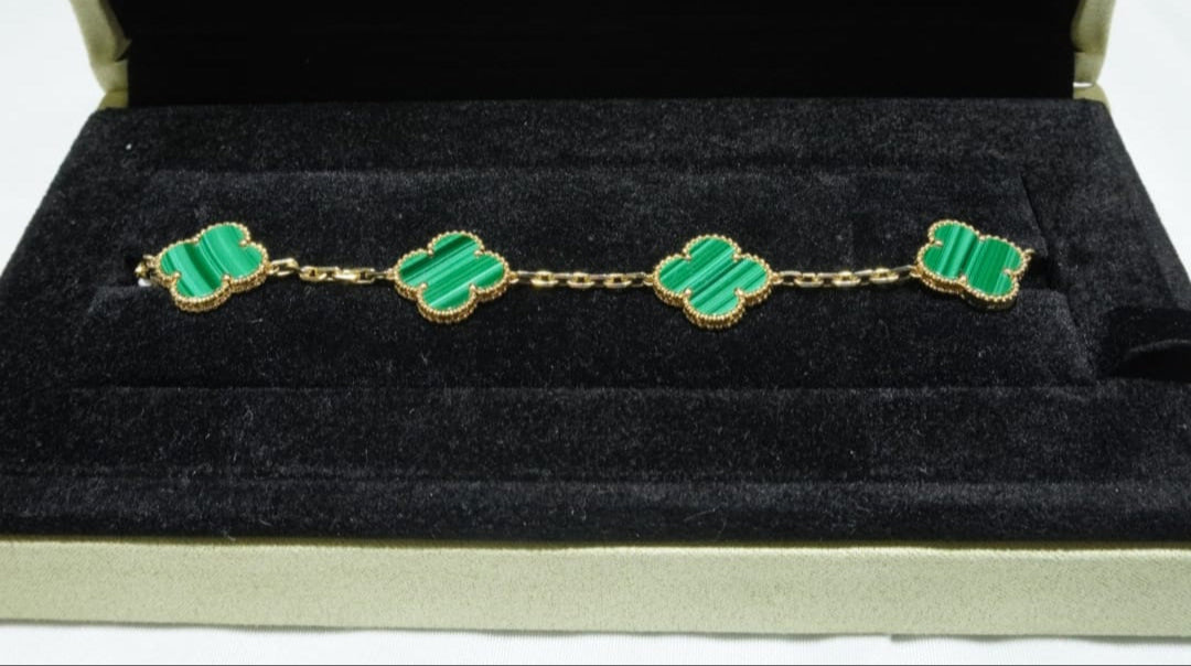 18k Yellow Gold Pre Owned - Malachite Bracelet