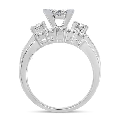 14K  1.50 CT  PRINCESS CUT Diamond  BRIDAL  RING