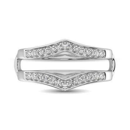 14K White Gold 1/4 Ct.Tw.Diamond Guard Ring