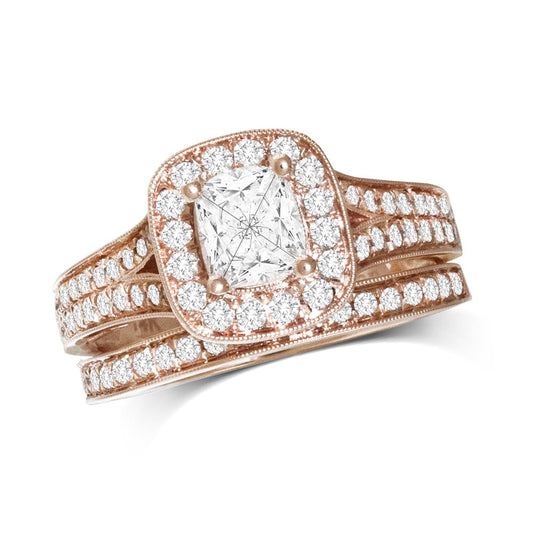Lovecuts 14K Rose Gold 1 Ct.Tw.Diamond Bridal Ring