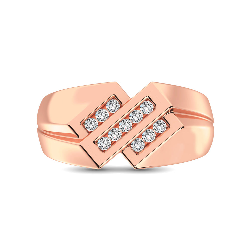 10K Rose Gold 1/4 Ct.Tw. Diamond Mens Ring